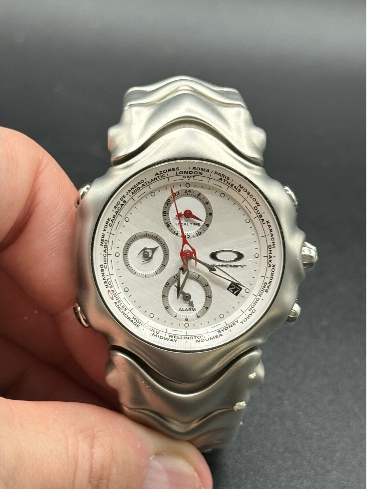 Oakley Gmt Honed White Dial Watch Oakley Gmt Honed White Dial Watch